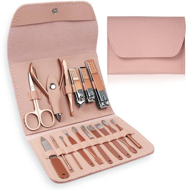 DOCOSS 16 IN 1 Manicure Pedicure Set For Women Nail Cutter & Leather Pouch