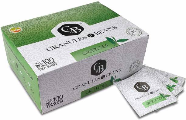Granules and Beans Green Tea (100 Tea Bags) Zero Calories - Improves Metabolism & Reduces Waist Green Tea Bags Box