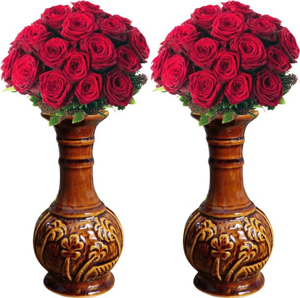 Wauood `Ceramic Flower Vase, Table Vase for Living Room Indoor Home Decor, Wedding Centerpieces/Arrangements Flower Pot 7.5 Inch (2PCS) Ceramic Vase