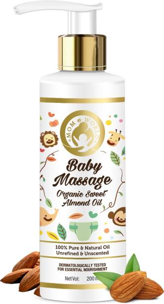 Mom & World Baby Massage Pure Organic Sweet Almond Oil Cold Pressed