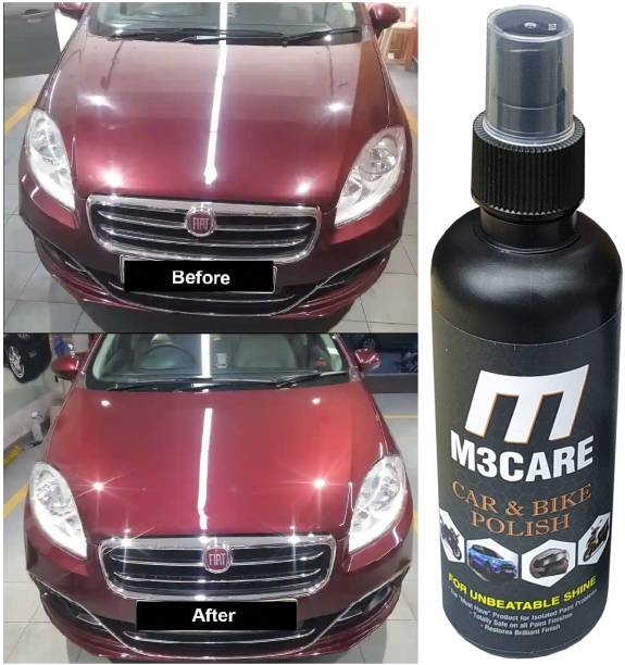 M3CARE Liquid Car Polish for Windscreen, Leather, Metal Parts, Headlight, Exterior, Dashboard, Chrome Accent, Bumper