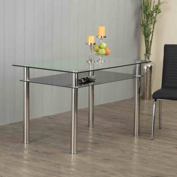 Home Centre Floris Glass 4 Seater Dining Table