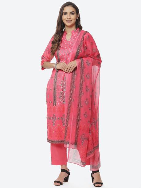 Unstitched Polycotton Salwar Suit Material Printed Price in India