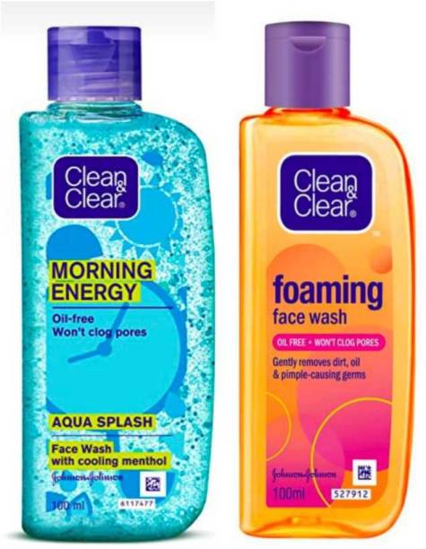 Clean & Clear Morning Energy + Foaming Oil Free Pack Of (100*2) Face Wash