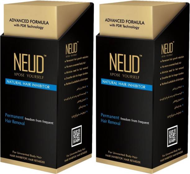 NEUD Natural Hair Inhibitor- (2 Packs) Permanent Hair Removal Cream