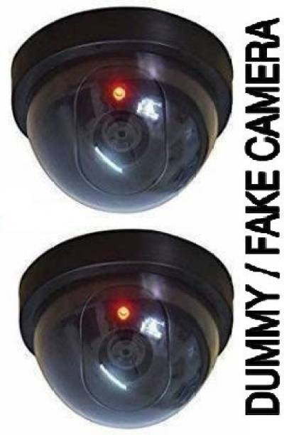 Unique shop 2 PCS Dummy CCTV Dome Fake Camera with Blinking Red LED Light Security Camera
