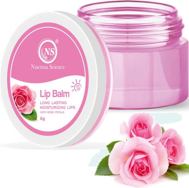 Nuerma Science Rose Lip Gloss Balm for Pink Tinted Lips with SPF 30 - Repair Dry, Chapped & Damaged Lips Enriched with Shea Butter, Cocoa Butter, Jojoba Oil, Vitamin E Oil Rose