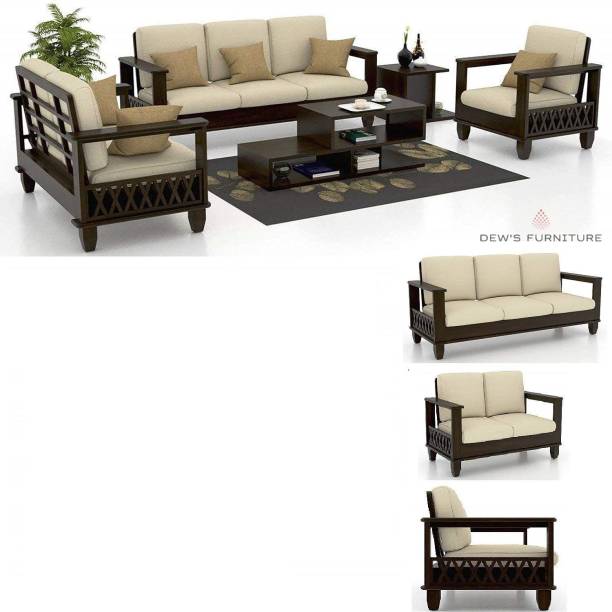 THAR HOME FURNISHING Wood 6 Seater Standard Sofa Set for Living Room | 6 Seater Sofa Fabric 3 + 1 + 1 Sofa Set