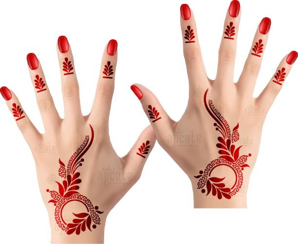 APCUTE Mehandi Henna Temperory Tattoo Design Stencils Sticker for Hand
