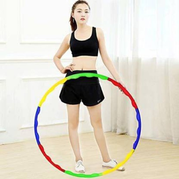 Detachable Adjustable Slimming Circle,Weight Loss by Fun Way,Uniform Weight Distribution,Soft Padding AOPERK Weighted Hula Fitness Hoop for Adults/Kids Exercise,Folding Fitness Massage Hoola Hoop 