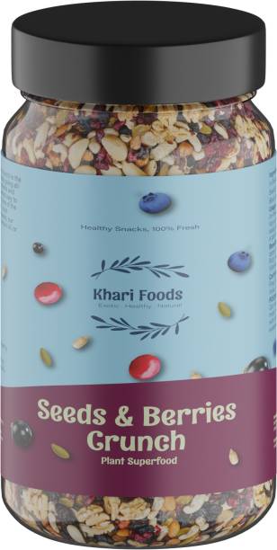 Khari Foods Roasted Seeds & Berries Crunch Mix, High Fibre Superfoods, Healthy Snacks