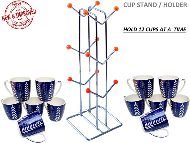 VRACKART Stainless Steel Kitchen Storage Utensil Cup Stand For Hold 12 Tea Coffee Cups Cup Kitchen Rack
