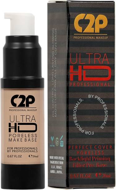 C2P Professional Makeup Ultra Hd Perfect Cover Poreless Pre Base Primer  - 20 ml