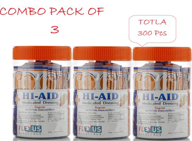 Hi-Aid FIRST AID REGULAR BANDAGE (PACK OF 300) (SET OF 3) Adhesive Band Aid