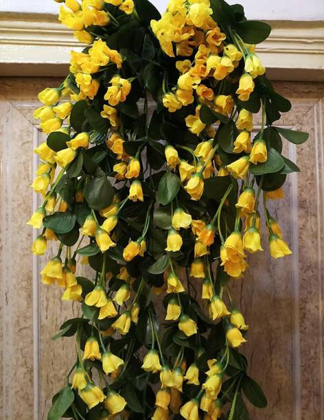 Saikara Collection Artificial Hanging Rose Garlands, Rose Flowers Vines for Home & Party Décor Yellow Rose Artificial Flower