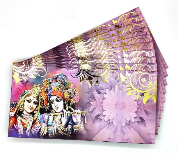 JHINTEMETIC Pack of 10 Digitally Printed D-016 Envelopes for Gifting Money | Designer Shagun Envelopes