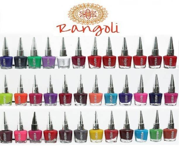 Rangoli 36 Trendy Colors Long Lasting Nail Polish Multicolor (Pack of 36) MULTICOLOUR