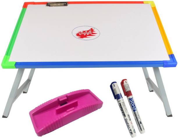 Maruti Multi Purpose Writting Board With Study Table.With 2 Marker and 1 Duster. Wood Portable Laptop Table