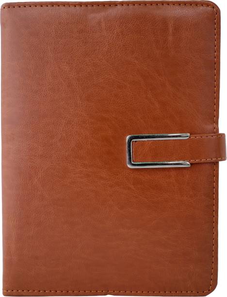 Erminio Palamino Faux Leather Cover Notebook with Magnetic Flap Closure & Metal Accessory, 80gsm, A5 Notebook Ruled 236 Pages