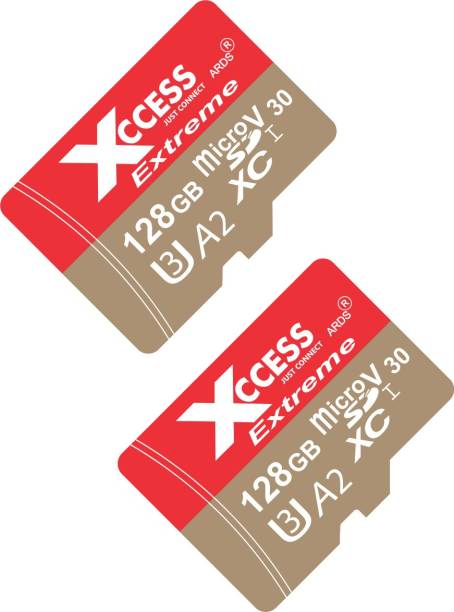 XCCESS Xcces 128GB Micro Sd Card Pack of 2 128 GB MicroSDXC UHS Class 1 120 MB/s  Memory Card