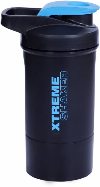 Jaypee Plus Xtreme BPA Free Gym Bottle with Double Supplement Storage Compartment and Mixer 500 ml Shaker