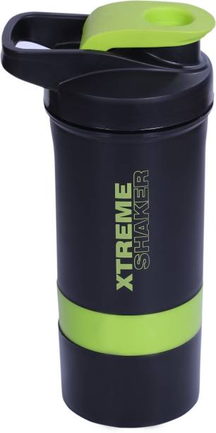 Jaypee Plus Xtreme BPA Free Gym Bottle with Double Supplement Storage Compartment and Mixer 500 ml Shaker