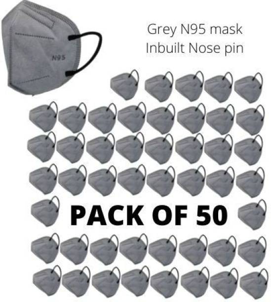 kehklo N95 Mask (Pack of 50) Grey Meltblown washable reusable n95 mask for men women N95G50 Reusable, Washable