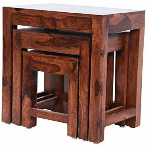 Smarts collection Sheesham Wood Nesting Tables for Living Room Bedside End Table | Set of 3 Solid Wood Nesting Table