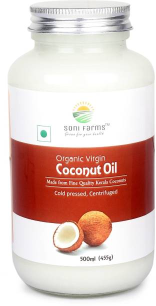 Soni Farms ORGANIC VIRGIN COCONUT OIL (500 ML) Coconut Oil Glass Bottle