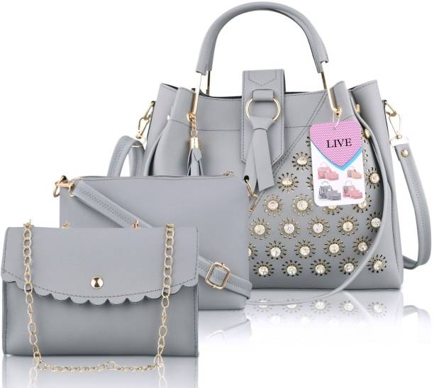 LIVE Women Grey Messenger Bag