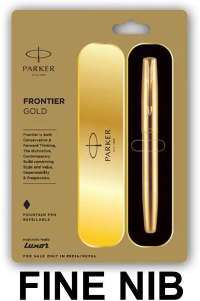 PARKER FRONTIER GOLD WITH GOLD PLATED CLIP FOUNTAIN PEN – FINE NIB Fountain Pen