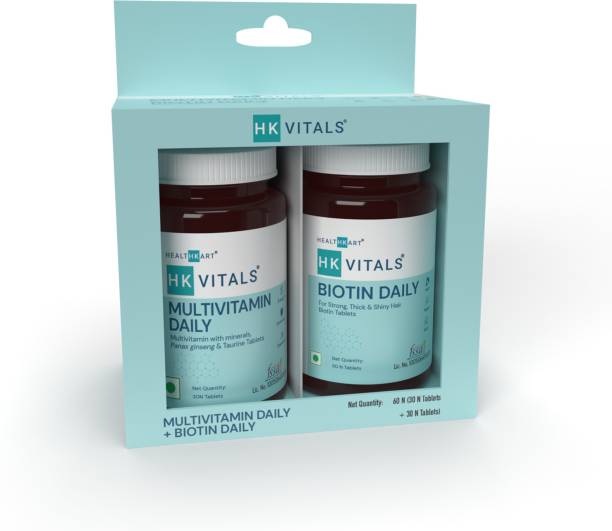 HEALTHKART HK Vitals Multivitamin, 30 No and Biotin 10000mcg, 30 No (Combo Pack)