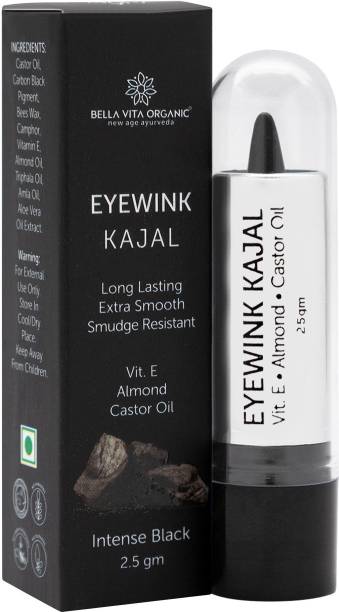 Bella vita organic Eyewink Kajal | 12-hour Wear| Smudge - Proof | Almond Oil & Vitamin E | 2.5 gm