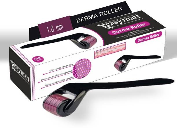 Easymart Derma Roller 1.0 mm For Hair Regrowth, Face Acne Scars & Skin Ageing | 540 Micro Needles Roller