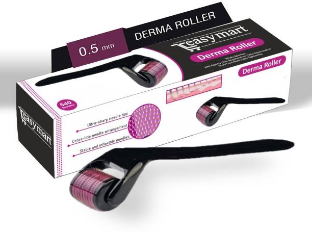 Easymart Derma Roller System 540 Needles Titanium Alloy Needles Roller for Acne Skin Hair loss (0.5 mm)