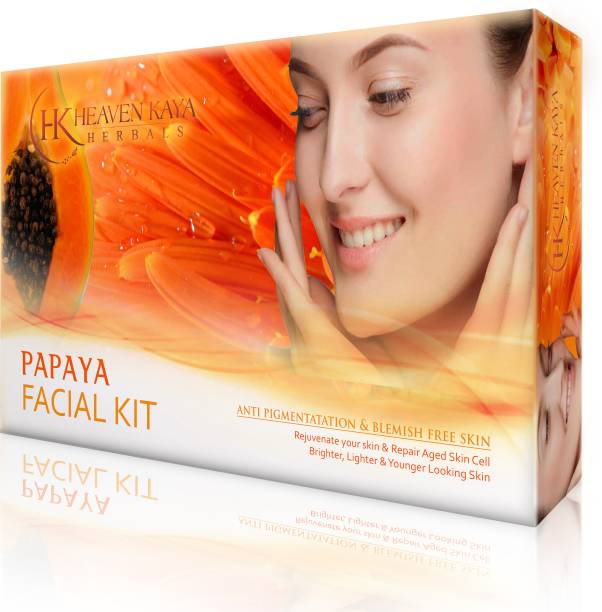 Heaven Kaya Herbals Papaya Facial Kit for Pigmentation Free | Women & Men ( 460gm + 10ml)