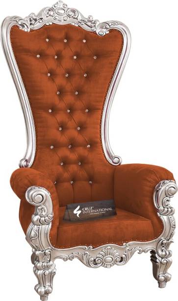 CRUZ INTERNATIONAL Maharaja Silver Mango Solid Wood Living Room Chair