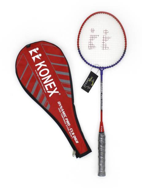 Konex Dynamic PRO HIGH Tempered Steel Shaft BADMINOTN Racket with Free Head Cover Red Strung Badminton Racquet