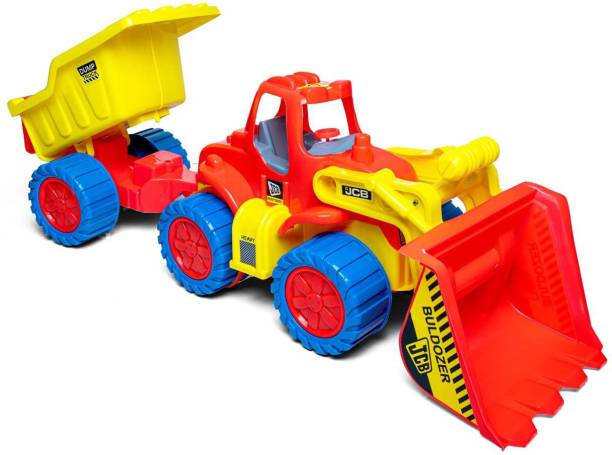 Kiddie Castle Jumbo Big Size Non Electric Loader JCB with Trolley Long Vehicle