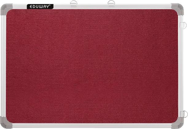 Eduway 3x4 ft Maroon Notice Board/ Pin Up Display Board with 30 pins for School, Office Notice Board