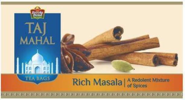 Taj Mahal REDOLENT MIXTURE SPICES RICH MASALA TEA 25 BAGS Spices Masala Tea Bags Box