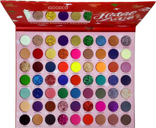 IGOODCO Pressed Pigment 63 Colors Eyeshadow Palette (Glitter,Shimmer,Matte) 69.5 g