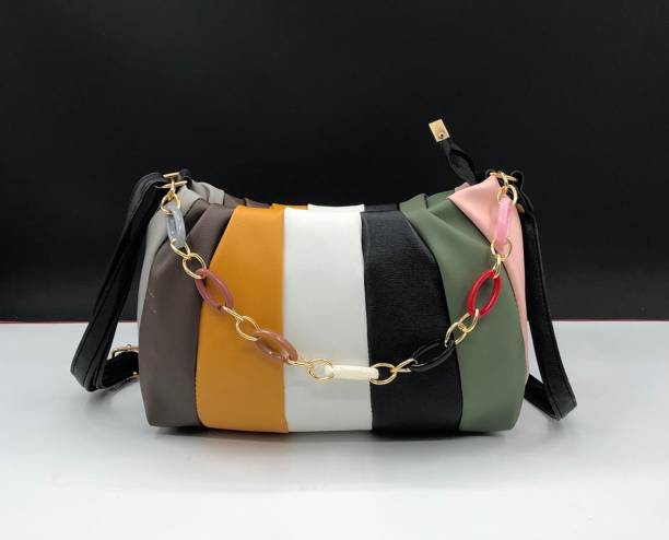 nh Collection Multicolor Sling Bag Latest Casual Chain Sling Bag with Adjustable Sling Strap for Girls/Women