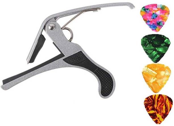 AMG Music Guitar Capo with 4 Picks for Acoustic, Electric guitar and Ukulele Clutch Guitar Capo