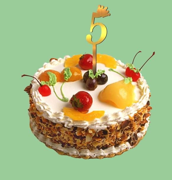 Sticker Hub Cake Topper for Fifth Birthday or Anniversary Celebration Cake Topper