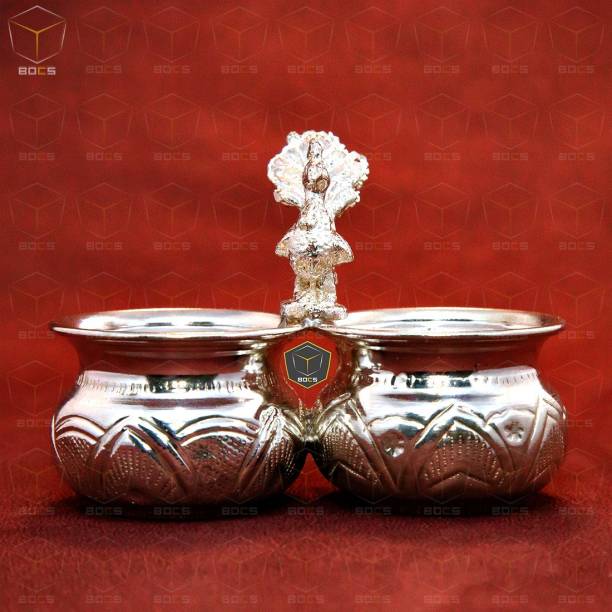BOCS Kumkum Bharani / Punchwala 2 Cup (10 x 8 CM) German Silver / Silver Plated