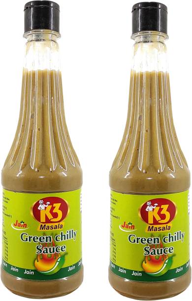 K3 Masala Jain Sauce With No Onion/Garlic Green Chilli Sauce/Catchup .(Pack of 2) Sauce