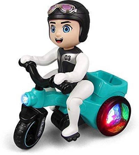ShoptoAll GoBaby Stunt Tricycle , Bump & Go Toy with Flashing Light & Sound