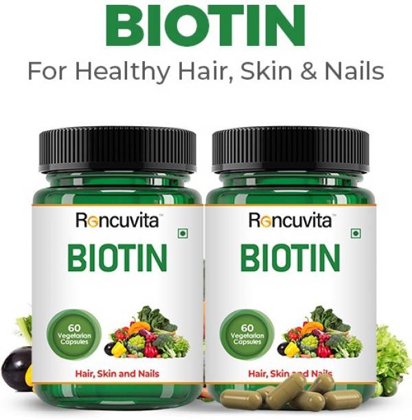 RONCUVITA Biotin capsule for Healthy skin, Nails, Supplement for hair growth (Pack of 2)