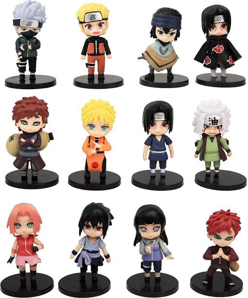 RVM Toys Set of 12 Naruto Sasuke Itachi Jiraiya Hinata Kakashi Anime Figures 6-7 cm Toy
